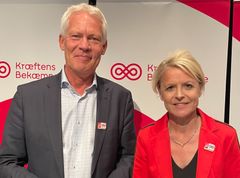 Genvalgt præsident i Kræftens Bekæmpelse, Lykke Friis, og adm. direktør Jesper Fisker. Foto: Frej Damm Bramming
