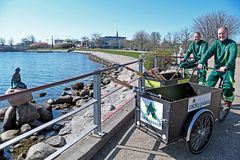 El-cyklerne kommer i brug, når Morten Movang og Thomas Anderssen fra OKNygaards driftsafdeling i Glostrup er på opgave ved Langelinie