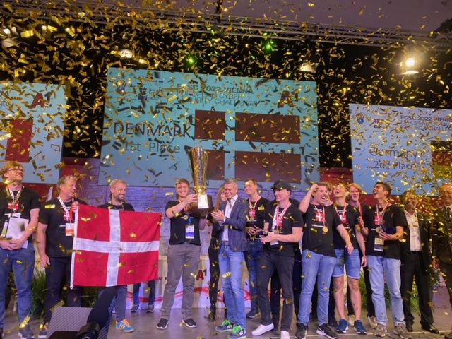 Det Danske Cyberlandshold vinder guld ved Europamesterskaberne i Cybersikkerhed i Wien. Foto: Ditte Weng