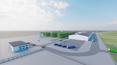 Foto: Plan for hvordan det nye biogasanlæg forventes at se ud.