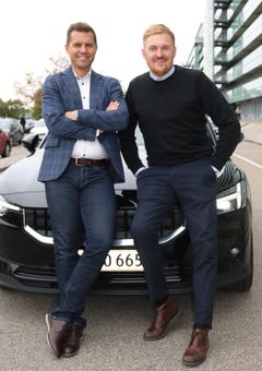 Jonas Hørdam, Head of Mobility, If Forsikring i Danmark (t.v.) og Christopher Haar, Country Manager for Gire Mobility Danmark. (Foto: If/PR)