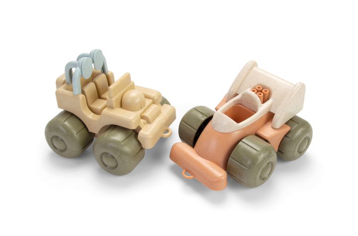 Legetøj fremstillet i bioplast (baseret på ætanol af sukkerrør) fra den danske virksomhed Dantoy.