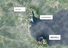 De tre udviklingsområder for Aabenraa Havn er alle beskrevet i ejerstrategien for havnen, som byrådet onsdag vedtog. Kort: Aabenraa Kommune