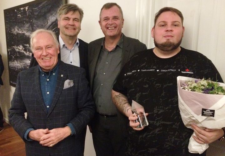 Fra venstre: John Hemming, Thomas Lykke Pedersen, Kennet Madsen  og Danny Hobye Suznjevic Rasmussen, plastmager, Meditec Plaststøbning