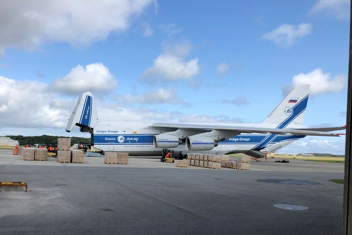 Ét af de mange besøg af Antonov 124 til Cargo Center Billund.