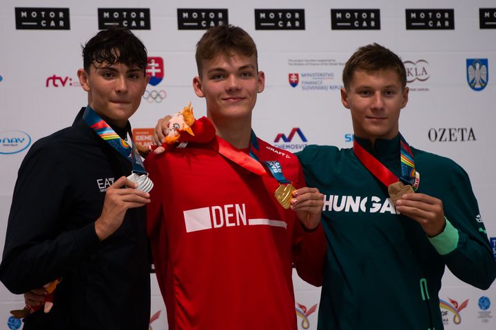 15-årige Nicholas Castella fra Kastrup vandt guld i 100m fri. EYOF 2022 Banská Bystrica.