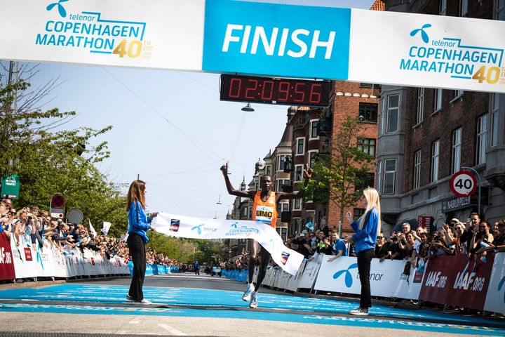 Jackson Kibet Limo løb den hurtigste maratontid nogensinde i Danmark, da han vandt Telenor CPH Marathon. (Foto: Sparta)