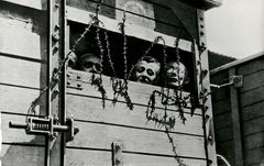 Også danske SS-soldater var en del af Holocaust. På dette foto ses koncentrationslejrfanger indespærret i en trang og uhumsk jernbanegodsvogn på et ukendt tidpunkt under krigen. Ifølge kilder drejer det sig om kvinder, som forinden var blevet selekteret i Kz Ravensbrück og efterfølgende blev transporteret til den kombinerede Kz- og udryddelseslejr Auschwitz. Hvorvidt disse mennesker endte med at blive nogle af de mere end 1 million ofre i udryddelseslejren Auschwitz vides ikke. 
Den 27. januar 1945 befriede enheder fra den Røde Hær Auschwitz. I lejren fandt man blot omkring 7.000 efterladte, men endnu levende fanger, heraf var 200 børn.