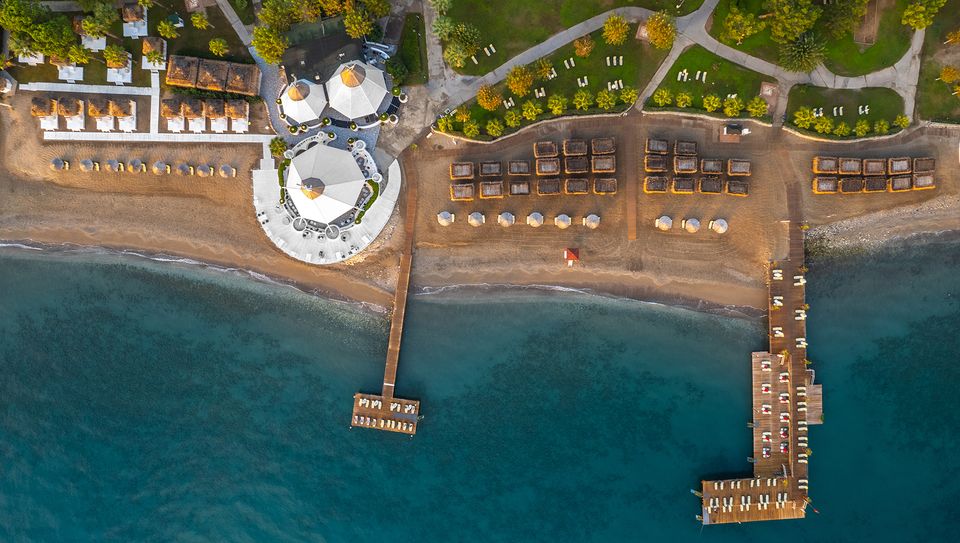 Paloma Foresta Kemer Turkey Aerial view hotel beach platforms