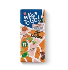 Lidls nye Way to Go! Fairtrade-mærkede chokolade med havsalt-karamel, 180 gram, pris: 24,95 kroner.