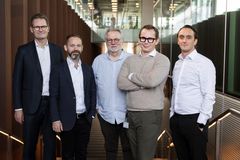 DanCann Pharmas bestyrelse fra venstre Tue Østergaard, Christian Carlsen, Carsten Trads, Jeppe Krog Rasmussen og Alexander Schoeneck
