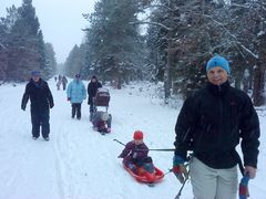Trods snevejret blev alle Julemærkemarcher afviklet sidste år. Her er det fra Viborg, hvor alle aldre var repræsenteret.