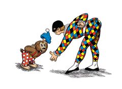 Rasmus og Harlekin i tegning