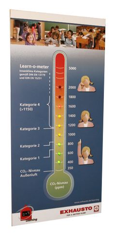 Med EXHAUSTO Lern-o-meter kan eleverne følge med i indeklimaet i klassen. Stilles gratis tilrådighed sammen med undervisningsmateriale.
