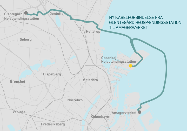 Energinets nye elforbindelse fra Glentegård Højspændingsstation til Hellerup og Nordhavn skal etableres i 2025.