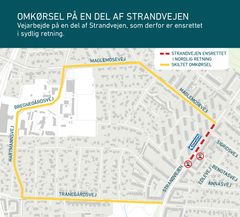 Strandvejen er ensrettet mod syd 28. juli til 11. august