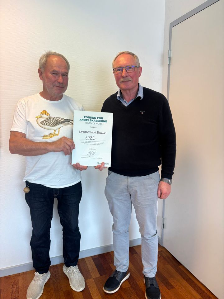 Olaf Wulff (tv), bestyrelsesmedlem i Livredderskolen Djursland, og Søren Anker Sørensen, bestyrelsesmedlem i Fonden for Andelskasserne i område Nord