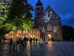 Ligesom til Kulturnat 2023 kan gæster i Nykøbing F også i år opleve lysinstallationer i byen. Foto: Jakob Fälling