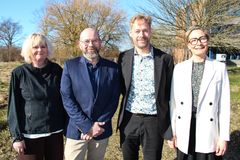 Her ses den kommende direktion i Guldborgsund Kommune. Fra venstre: Marianne Stentebjerg, Christian Refstrup, Henrik Nielsen og Karina Nørby. Foto: Guldborgsund Kommune