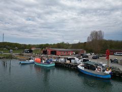 Sådan så Hesnæs Havn ud før stormvejret i 2023. Foto: Guldborgsund Kommune