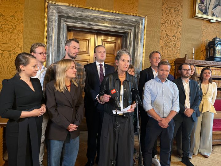Partierne bag Budget2027 præsenterede budgettet på Københavns Rådhus i dag. Foto: Socialforvaltningen.
