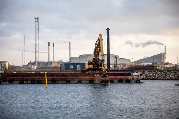 De sidste sten placeres på det største stenrev i København. WWF Verdensnaturfonden og By & Havn står bag revet.