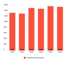 Udviklingen i adopterede dyr i Brande siden 2018