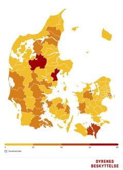 På grafen ses antal dumpede dyr, fordelt på kommuner. Klik her for detaljeret graf: https://www.dyrenesbeskyttelse.dk/artikler/dyr-dumpes-stadig-i-stor-stil