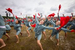 Efterskoleholdet, som består af 5.192 elever, var også en del af afslutningsshowet