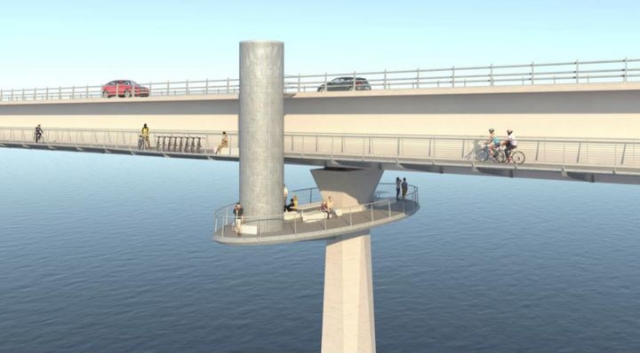 Eksempel på en broløsning med cykelsti