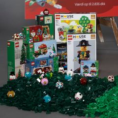 Der medfølger masser af LEGO klodser og et eksklusivt udvalg af LEGO æsker – herunder Special Edition-æsker, der kun sælges i LEGO House. LEGO House inviterer samtidig den heldige auktionskøber på besøg, for der indgår også et gavekort til LEGO House for fem personer inklusive frokost.