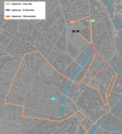 Kort over de tre VM-ruter. På ruterne i København og på Frederiksberg er der forbud mod parkering i forbindelse med VM. Borgere opfordres til at orientere sig og holde øje med skiltningen i gaderne.