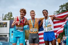 VM-medaljetagerne hos mændene på one mile-distancen.