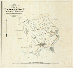 Et kort over Åby sogn fra ca. 1860-1880, før Aarhus’ udvidelse (kilde: kb.dk)