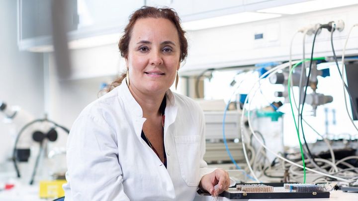 Professor Marina Romero-Ramos i sit laboratorie på Aarhus Universitet