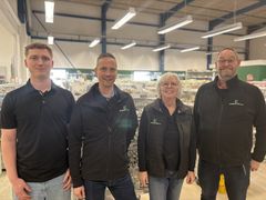 Fra venstre: Mads Bak Bjerregaard, Martin Sørensen, Anette Vestergaard og Rene Nielsen fra butikken i Skanderborg