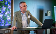 Torben B. Pedersen, Esbjerg, blev lørdag genvalgt som bestyrelsesformand på GF Forsikrings ordinære generalforsamling, som blev holdt i Middelfart. (Foto: Anders Boe/GF Forsikring)