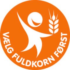 Fuldkornslogoet, som fortæller forbrugeren, at et produkt indeholder en vis mængde fuldkorn.