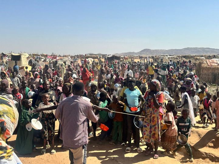 Fødevareuddeling i Tawila, Sudan.