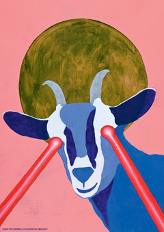 Årets 'Giv en ged'-plakat for Folkekirkens Nødhjælp - malet af billedkunstner Esben Pretzmann