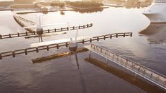 Visualisering af mulig cykelbro mellem Langelinie og Refshaleøen. Foto: Rambøll/Weitling+Dissing