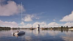 Visualisering af mulig cykelbro mellem Langelinie og Refshaleøen. Foto: Rambøll/Weitling+Dissing