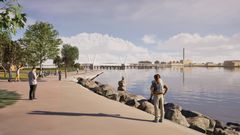 Visualisering af mulig cykelbro mellem Langelinie og Refshaleøen. Foto: Rambøll/Weitling+Dissing