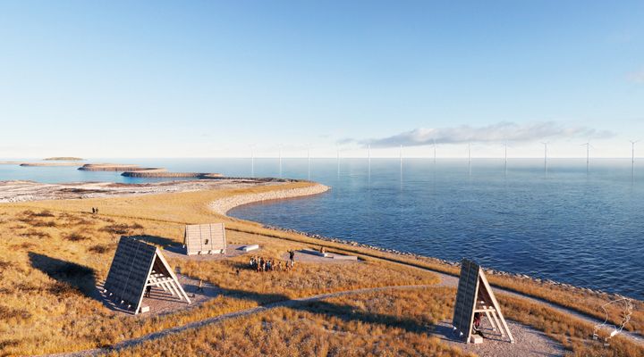 Visualisering af, hvordan kystlandskabets første etape kan komme til at se ud.