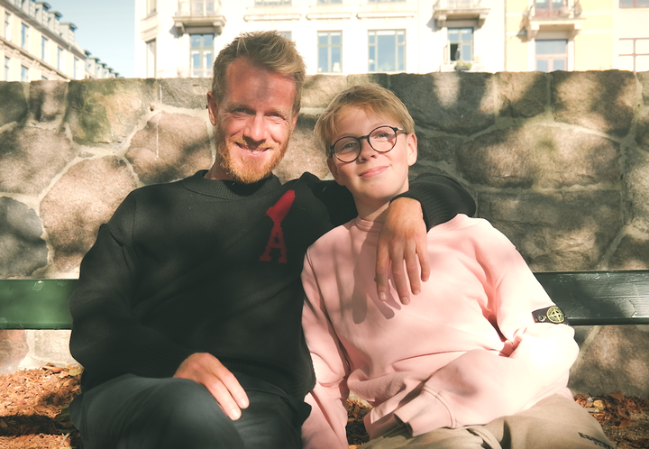 Hugo Hansen med sin far Tobias Hansen.