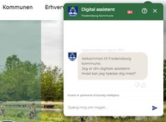 Sådan ser chatbotten ud på fredensborg.dk