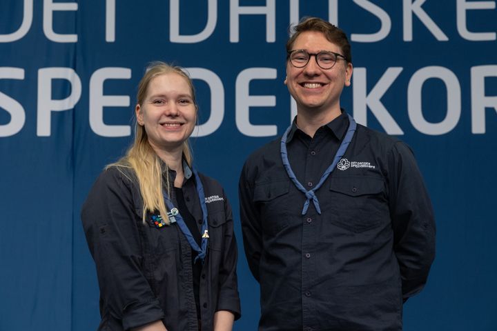 Karen Risør Bjerre og Kasper Viktor Frandsen overtager posten som forpersoner for Det Danske Spejderkorps. Det gør de efter bred opbakning på årets generalforsamling.
