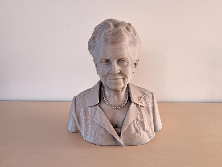 Busten af Karoline Poulsen er skabt i en 3D-printer hos Alexandra Instituttet i Aarhus