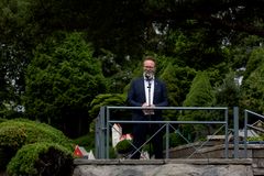 Claus Ruhe Madsen, transportminister i Slesvig-Holsten holdt også tale ved indvielsen af den nye Femern-udstilling.