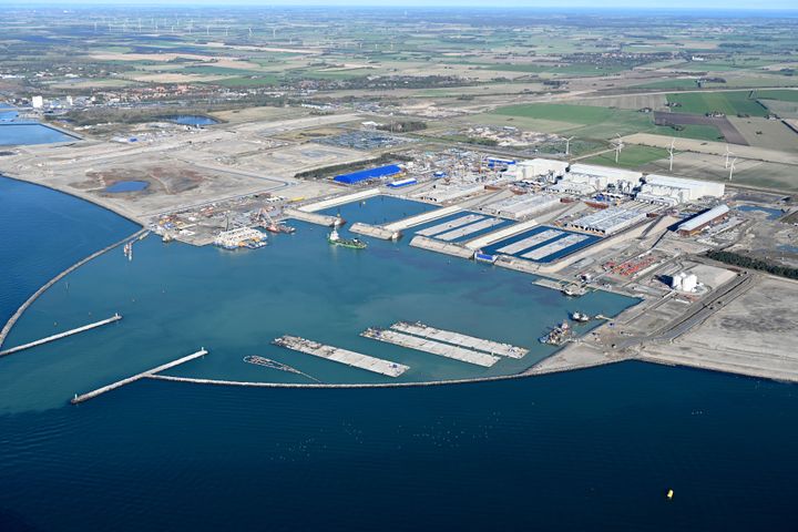 Femern Bælt-projektets byggeplads i Rødbyhavn